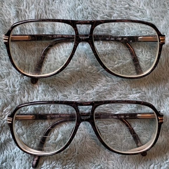 Gucci Vintage Tortoise Shell Style Aviator Prescription Glasses Set of 2 - Picture 2 of 11